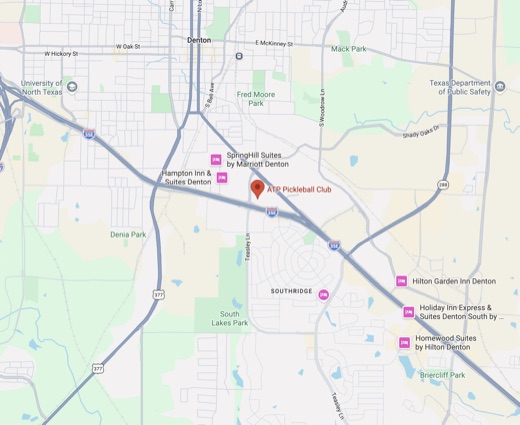 Map showing the club at 719 S Interstate 35 East, Denton, TX 76205